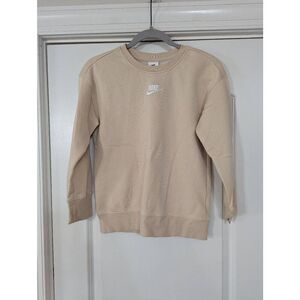 Nike Sportswear Club Fleece Older Kids' Girls' Crew Sweatshirt size large Khaki